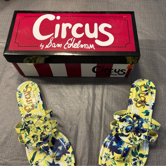 Circus by Sam Edelman Yellow and Blue Floral Sandals - Picture 1 of 6